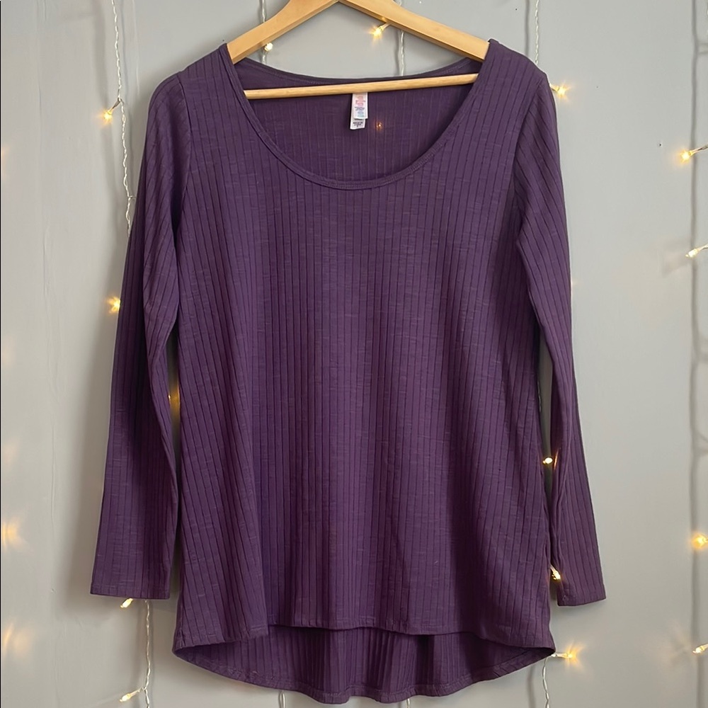 Women’s Purple Ribbed Longsleeve